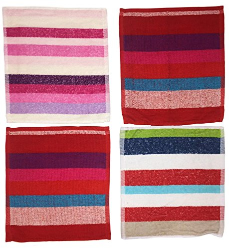 Ilkadim 8 Stück Waschlappen 100% Baumwolle, 28 x 28cm, gestreift bunt