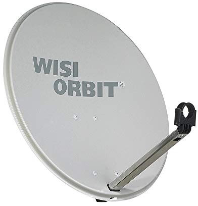WISI 75606 OA36G Orbit Line Satelliten Offset-Antenne (RAL 7035) – 60cm Reflektor mit 40mm LNB-Halterung, Feedarm und Mastschellen – Montagezubehör lichtgrau
