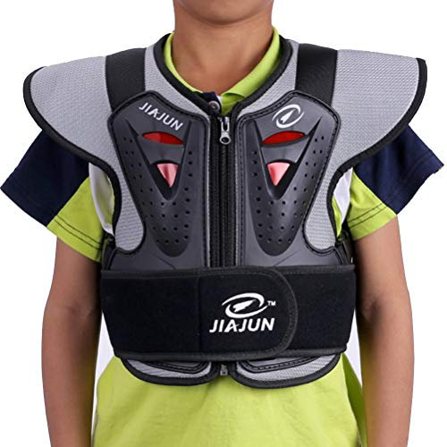 Chaleco deportivo para niños para motocicleta, protector de espalda y columna vertebral, soporte de espalda, chaqueta de protección para motocross, esquí, snowboard (S)