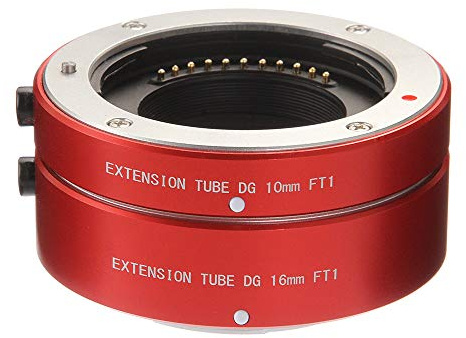 FOTGA Makro-Verlängerungsrohr aus Metall, Autofokus, 10 mm + 16 mm, Set für Micro Four Thirds MFT M4/3 Mount GH1/2/3 GH4 GH5 GH5s E-PM1 E-PM2 E-PL1/2/3 E-M10 II III E-PL7/8/9/10 Pen-F Kameras (rot)