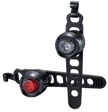 Orb cykelljus set – ljus 50 lumen främre cykelljus och 30 lumen baklampa | flera blixtlägen MTB | USB-uppladdningsbara vattentäta cykellampor för säkrare cykling | CatEye cykeltillbehör