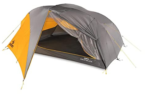 Klymit Maxfield Tente de randonnée légère pour 4 Personnes, Mixte Adulte, Maxfield 4, Orange/Gris, 4 Person