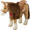 Götz 3403088 Sparky Kämmpferd (Stockmaß 37 cm) - braunes Plüschpferd, Höhe ca. 52 cm für Stehpuppen - mit Sattel, Zaumzeug und Picknickdecke