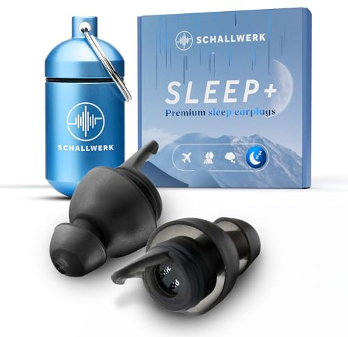 Schallwerk ® Sleep+ - Tappi per le orecchie per dormire - Tappi per le orecchie di alta qualità, che attutiscono il rumore e il russare - protezione dell'udito ideale per un sonno tranquillo