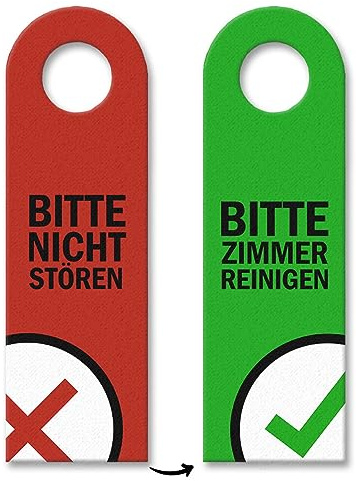 trendaffe - Bitte Nicht stören oder Zimmer reinigen Türhänger mit Symbolen in Rot-Grün Hotel