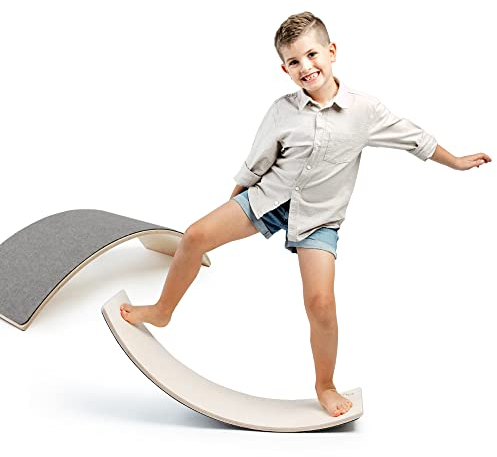 MAMOI® Balance Board für Kinder, Balance wippe, Balancieren und Gleichgewichtstrainer, Balanceboard, Balanceboards indoor, Balancierbrett, Wobble Board aus Holz, Balance-board ab 14 Jahren