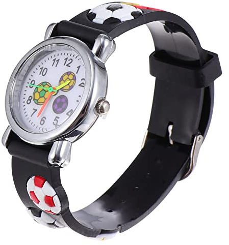 UKCOCO Kinderuhren- Kinderarmbanduhr 3D Cartoon Kinderuhren Einfach zu Lesende Zahlen Und Zeiger Fußball Kinder Sehen Geschenke für Jungen Mädchen Kinder