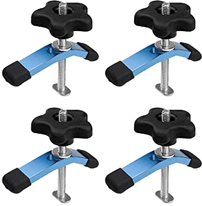 POWERTEC 71389-P2 T-Track Mini-Halteklemme, 9,5 cm L x 1,9 cm Breite, 4 Stück