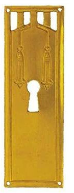 Antikhof Möbelbeschlag Jugendstil Messing geprägt, Größe:3,3 x 9,7cm,Bestellnummer JML 53, Dunkelbraun