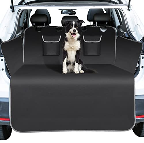 Nobleza Kofferraumschutz Hund, Kofferraum Schutzmatte mit Ladekantenschutz, Universale Autodecke für Hunde mit 2 Aufbewahrungstasche, 185 x 105 cm Wasserdicht y Kratzfest Hundedecke Auto Kofferraum
