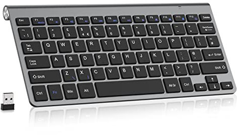 PINKCAT 2.4G Wireless Keyboard, Ultra Slim Ergonomic Quiet Compact Portable Keyboard with Media Hotkeys for Computer Desktop PC Laptop Surface Smart TV Notebook and Windows