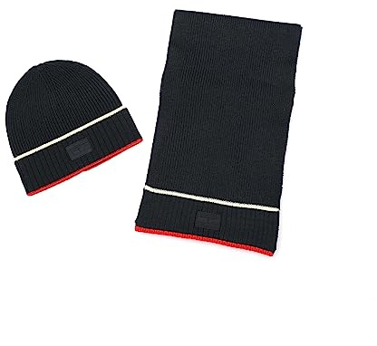 Tommy Hilfiger Men's Split Tipping Cuff Hat and Scarf Set