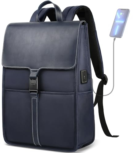 HEROIC KNIGHT Business Rucksack Herren Damen Wasserdicht Laptop Rucksack 15,6 Zoll Kompakter Tagesrucksack Elegant mit USB-Anschluss Anti-Diebstahltashce Backpack für Arbeit Uni Büro Reise- Dunkelblau