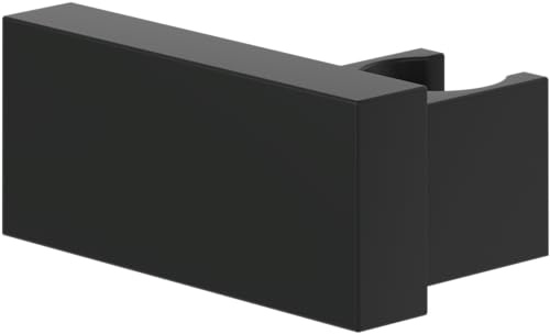 Villeroy & Boch Universal Showers Handbrausehalter, eckig – Schwarz Matt | Für Wandmontage geeignet, aus Messing, kompatibel mit vielen Handbrausen, TVC000459000K5