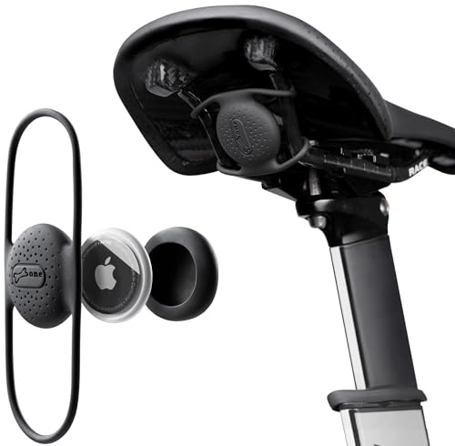 BONE Halterung für GPS-Tracker – Versteckte Befestigung unter dem Fahrradsattel, Sicherer Gurt für Mountainbikes & Rennräder, Kompatibel mit AirTag (Tracker Nicht enthalten)