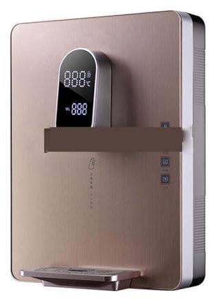 ZMIN Dispensador de Agua Caliente instantáneo, Dispensador de Agua eléctrico montado en la Pared Calentador de Agua Fuente para Beber 25L/H Ósmosis inversa de Escritorio,Oro,A