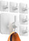 4smile ganchos adhesivos para pared - 6 piezas, Inoxidable - colgador toalla baño - toalleros sin taladro autoadhesivos resistentes, perchas para baño cocina, Blanco