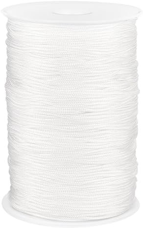 PH PandaHall 200 Yard Nylon Drehschnur 1.5mm Weiße Chinesische Knotenschnur Geflochtene Kordel Lift Schattenschnur Perlenschnur Jalousienschnur Geflochtene Kordel Zum Perlen Traumfänger Knoten Bündeln