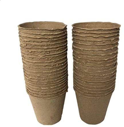 Mipcase 60 Pièces Fournitures De Jardin Plateau Pots De Pépinière en Pâte à Papier Tasses De Pépinière De Tasse De Démarrage De Jeunes Arbres Petit Gobelet en Carton Plante en Pot
