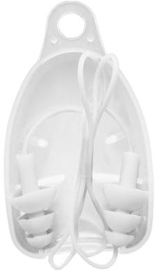 Generic 1 Pair Corded Ear Plugs Reusable Silicone Earplugs with String Sleep Noise Cancelling for Hearing Protection, White
