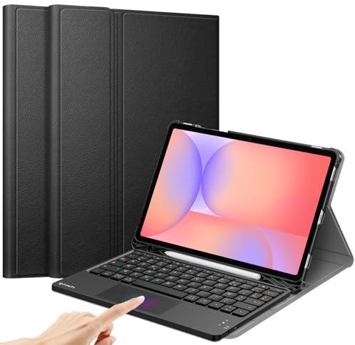 FINTIE Teclado AZERTY Francés Compatible con Galaxy Tab S10 Lite&S10/S9 FE | Teclado AZERTY Francés Bluetooth inalámbrico con touchpad, funda rígida delgada multiángulo
