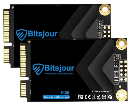 Bitsjour 2 Pack 64GB mSATA SSD SATA III 6Gb/s Single Side 3D TLC NAND Mini Internal Solid State Drive for Ultrabook Desktop PC Laptop
