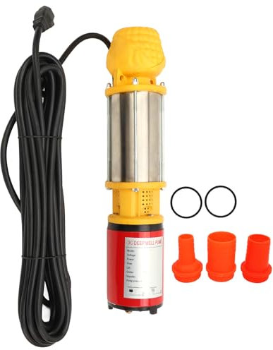 Mavaol 550 W Solarwasserpumpe, hohe Förderleistung 6 m³/h, 22 m Förderhöhe, energieeffizienter bürstenloser Motor, Edelstahl für Bauernhof, Teich, ländliche, netzunabhängige
