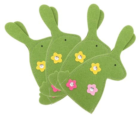ABOOFAN Osterdekorationen 4 Stück Form Aus Vlies-wabenstoff Einzigartiges Hasen-Design Für Den Osterhasen