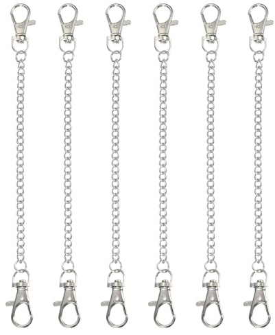 PATIKIL Cadenas Colgantes Con Mosquetón, 6 Pcs Soporte Para Plantas Para Comederos De Aves Macetas Faroles Campanas De Viento Pizarras Y Adornos, Plata