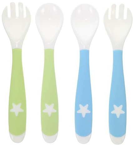 VICASKY 4stücke Teiliges Set Für Kleinkinder Biegsame Und Gabeln Ergonomisches Design Für Selbstständiges Für Empfindliche Münder Leicht Und Tragbar