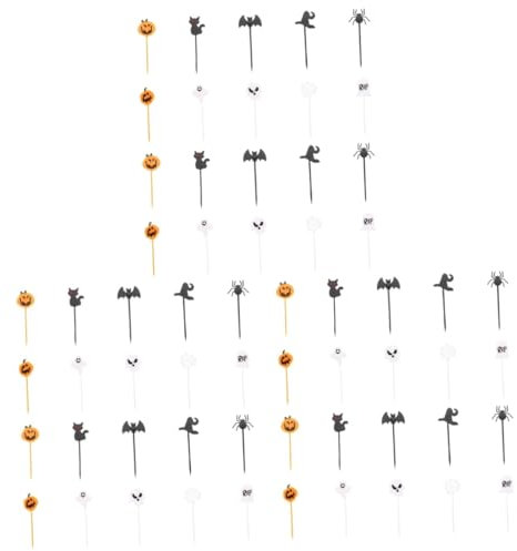 Cabilock 3 Sätze Dekorative Picks Tortendeko Halloween Kuchendeko Halloween -baumkugeln Topper Zum Geburtstag -kuchendeckel Einfügen 20 Stück * 3