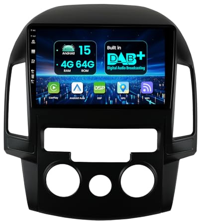 MISONDA Built in DAB+ Car Stereo Radio Android 15 For Hyundai I30 (2006-2011)-4GB+64GB-Camera+Mic-GPS Sat Nav WIFI Carplay Android Auto DSP RDS