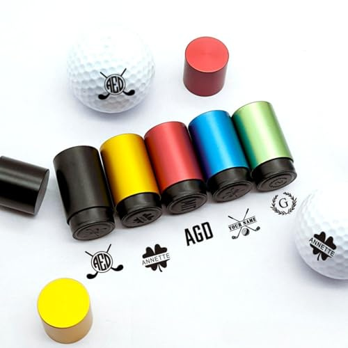 Golfball-Stempel, personalisiertes Golf-Stempel-Set, Geschenk für Golfliebhaber, Golfballmarker, Golfzubehör, Geschenke für Männer, Vatertag (Gold)