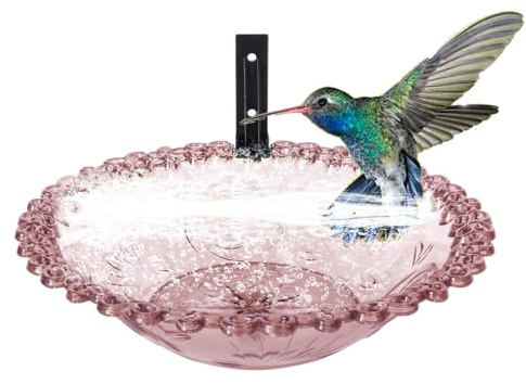 Vogelbad für draußen, Vogelbad im Freien, Wandmontage, 22,9 cm, Wasserspender mit hängenden, wetterfeste Dekoration