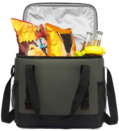 Borsa termica morbida isolata, borsa termica isolata, 20 l, borsa termica portatile, contenitore per il pranzo isolato, tasche multiple con grande capacità, borsa fredda per accessori da picnic,