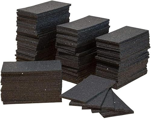 LASIPROFI - Anti-Rutsch-Pad | 90 Pads aus PU-gebundenem Gummigranulat, geprüft nach VDI-Richtlinien | Druckfestigkeit bis 200 Tonnen/m²; Größe: 200x100x10mm; Farbe: schwarz meliert