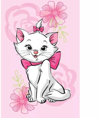 BrandMac Couverture polaire Marie Cat 100 x 150 cm | Douce et confortable 100 % polyester pour enfants | Motif officiel Disney Aristochats Marie | Couvre-lit léger et chaud pour canapé, lit et voyage