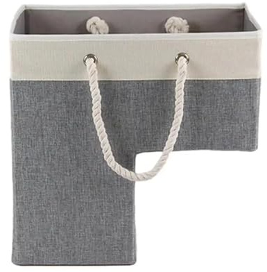 Cesta de escalera con asa, cestas en forma L, gran capacidad, organizador almacenamiento for escaleras, ahorro espacio, decoración del hogar