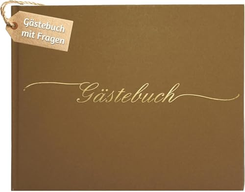 Plantvibes Gästebuch Hochzeit mit Fragen zum Ausfüllen - 24 x 19cm 120 Seiten Dickes Premium-Papier Mit Goldenem Titel Ideal Für Ihre Hochzeit