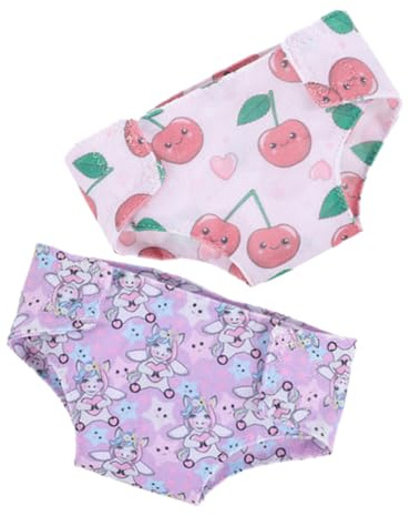 Didiseaon 2 pièces Culottes pour Poupée Lavables et Réutilisables Accessoires Légers et Classiques pour Jeu Imagination des Garçon Fille Compatibles avec Diverses Poupées Lot de Style