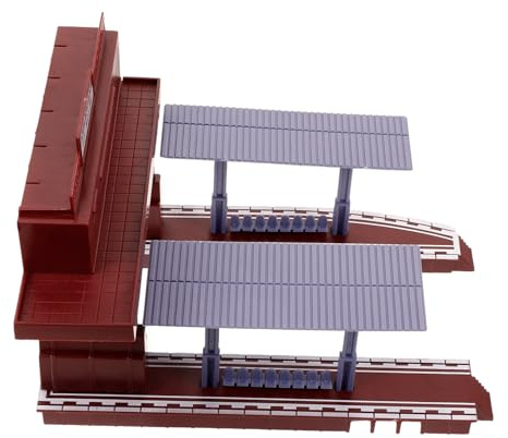 Parliky Railway Train Platform Model DIY Simulation Station Accessory Plastic Building for Educational Interactive Play and Realistic Layout Scenes