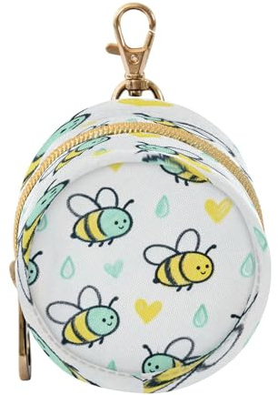 Busy Bee Étui à tétine avec fermeture éclair et clip pour pièces de monnaie pour bébé garçon Jaune et vert