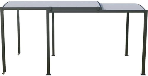 Bananaww Carport Rétractable Pliable avec Extension Télescopique Jusqu'à 550cm de Long et 295cm de Large pour Abri Voiture Mobile Flexible dans Allées Étroites ou Jardins