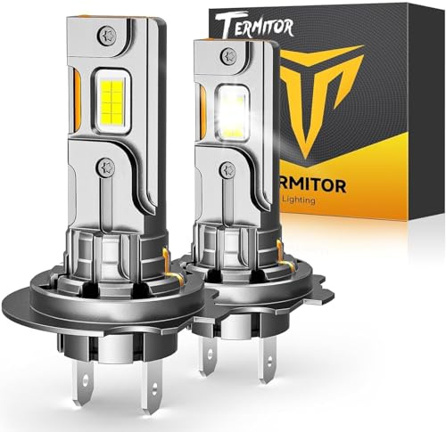 Termitor H7 Light Bulbs, 70,000LM 1000% Brighter Wide Beam Pattern, 70K+ Hours Lifespan, 1:1 Mini Size, CANBUS Ready No Flickering Fog Lights, IP68 Waterproof, Plug and Play, Pack of 2