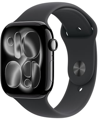 Apple Watch Series 11 jet black aluminium 46mm 4G black sport band Size M/L (Ricondizionato)