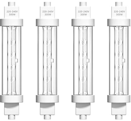 Générique Ampoule pour Lampe chauffante R7S de 300W pour Aliments, Lampe de Chauffage sur portique, Lampe halogène gainée, kit de portique, Lampe Alimentaire sécurisée 240V pour buffets