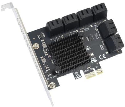 ELUTENG PCIe SATA Karte 12 Ports, 6Gbps PCIe zu SATA Adapter SATA 3.0 Controller Karte PCI Express X1 Erweiterungskarte Unterstützung SSD HDD, Booten als Systemfestplatte für Desktop PC
