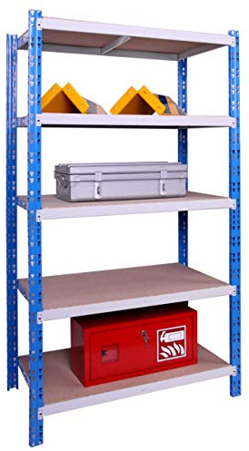 Szagato Schwerlast Regalsystem 300 kg Grund 180x100x60cm blau | Regal 60cm breit Steckregal Metallregal Fachbodenregal Lagerregal Schwerlastregal