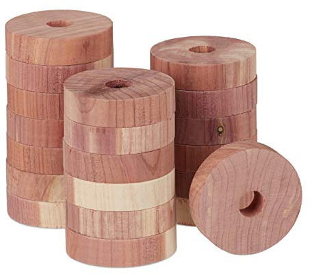Relaxdays myggskydd av cederträ, 60-pack, naturfärgat | Malskydd av cederträ, D: 4 cm