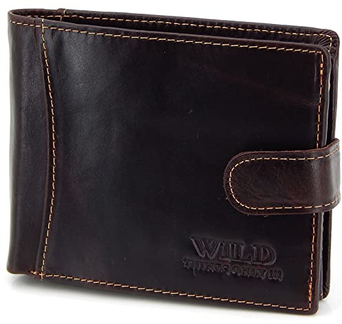 ekavale Herren Leder Geldbeutel mit Münzfach – RFID/NFC Schutz Geldbörse, Portemonnaie, Wallet für Männer (Braun)